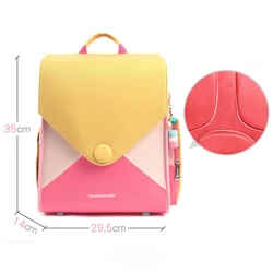 Primary School 1-6 Grade Students' Schoolbag Waterproof PU Leather School Backpacks Boys Girls Japanese Style Children