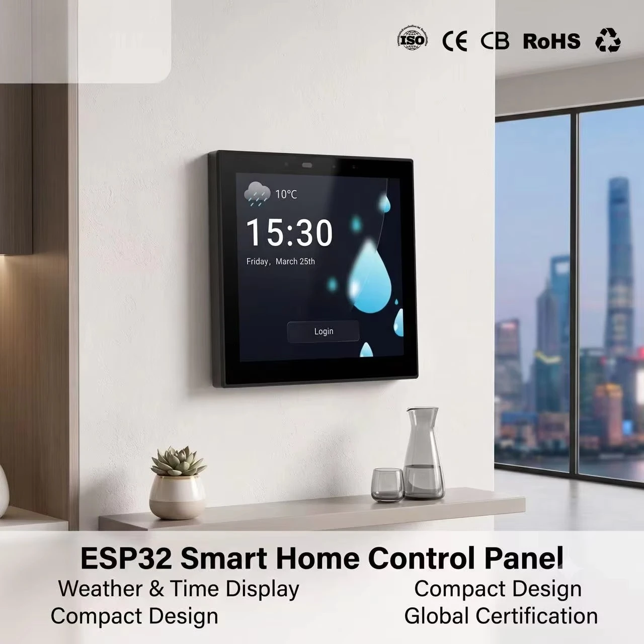 4 Inch Smart Home Control Panel ESP32-S3 Touch Screen HMI Display Switch Terminal