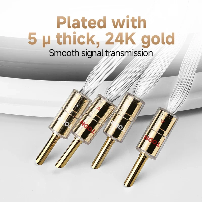 TODN 1 ペアハイエンド 7N OCC 銀メッキスピーカーケーブル HIFI