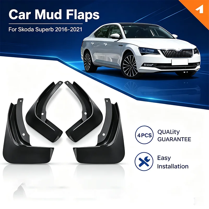 For Skoda Superb 2016-2021 4Pcs Heavy Duty Mud Flaps Splash Guards Front Rear Wheel Fender Mudguards Car Exterior