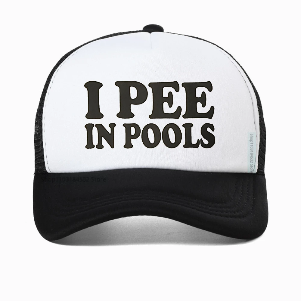 

I Pee in Pools Letter mesh Baseball Cap Lightweight Breathable Mesh Truck Driver Style All-Season Casual Hat summer snapback hat