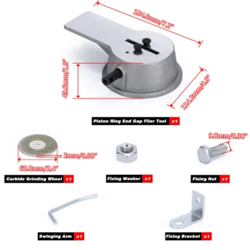 Automotive Modification Piston Ring Grinding Tool Piston End Gap Grinder Spark Plug Clearance Adjustment Filter Tool