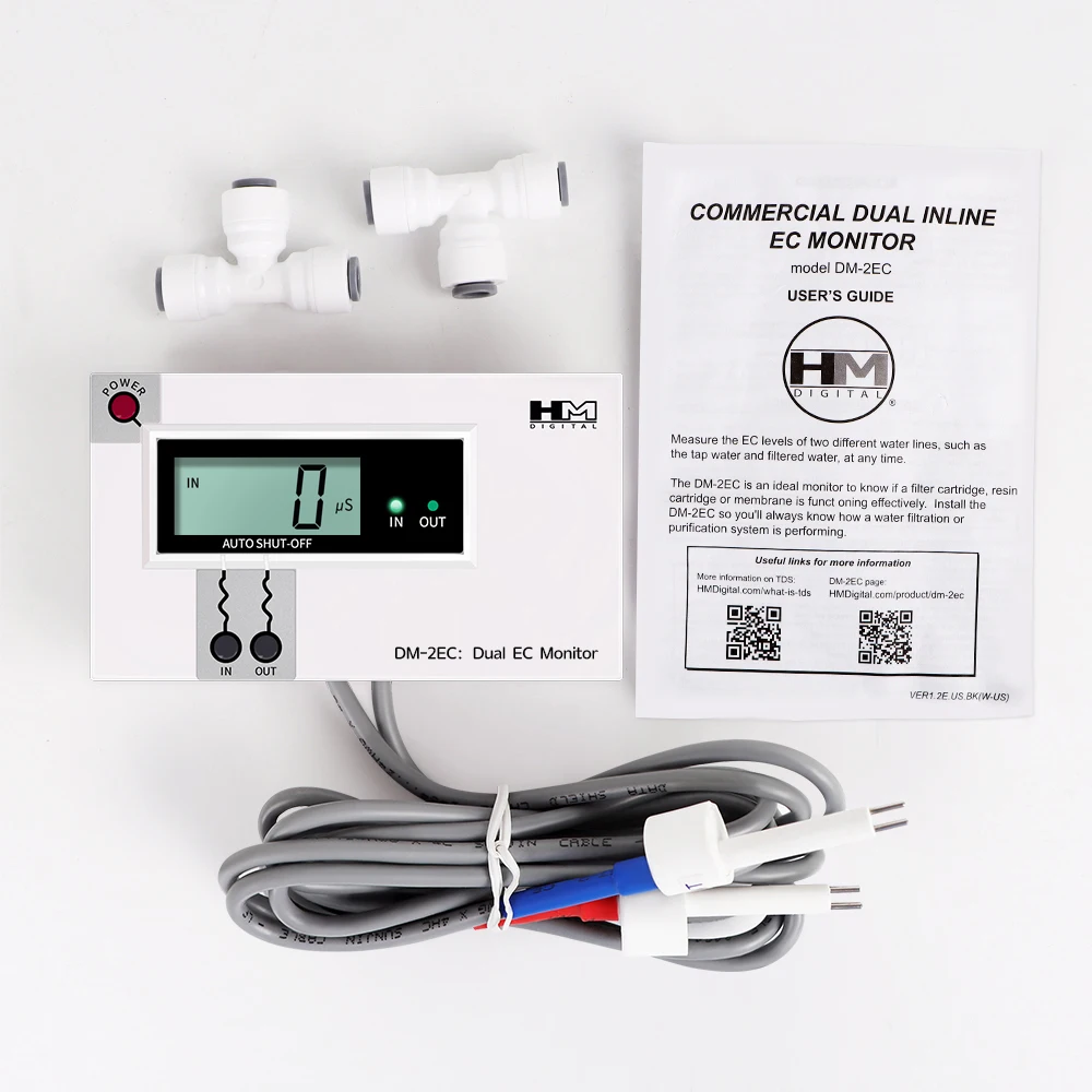Digital Water Quality Tester Dual Probe Online TDS Detector Input/Output Water Quality Monitor for Tap Water Fish Tank