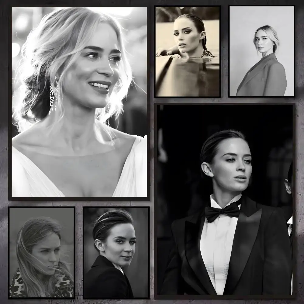 Celebrity E-Emily Blunt Poster Artistic Watercolor Graffiti Posters, Chic Wall Decor for Living Room, Bedroom, Office