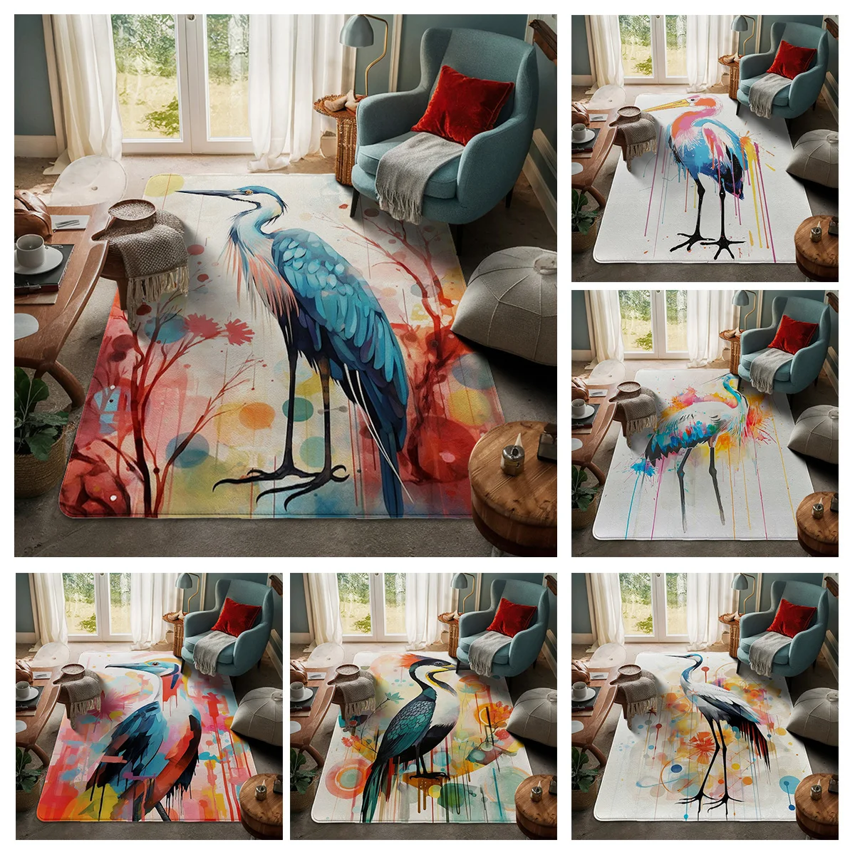 

House entrance carpet Home door mat Modern Room Bath Foot bathroom non-slip Kitchen water absorption rug amini flamingos nordic