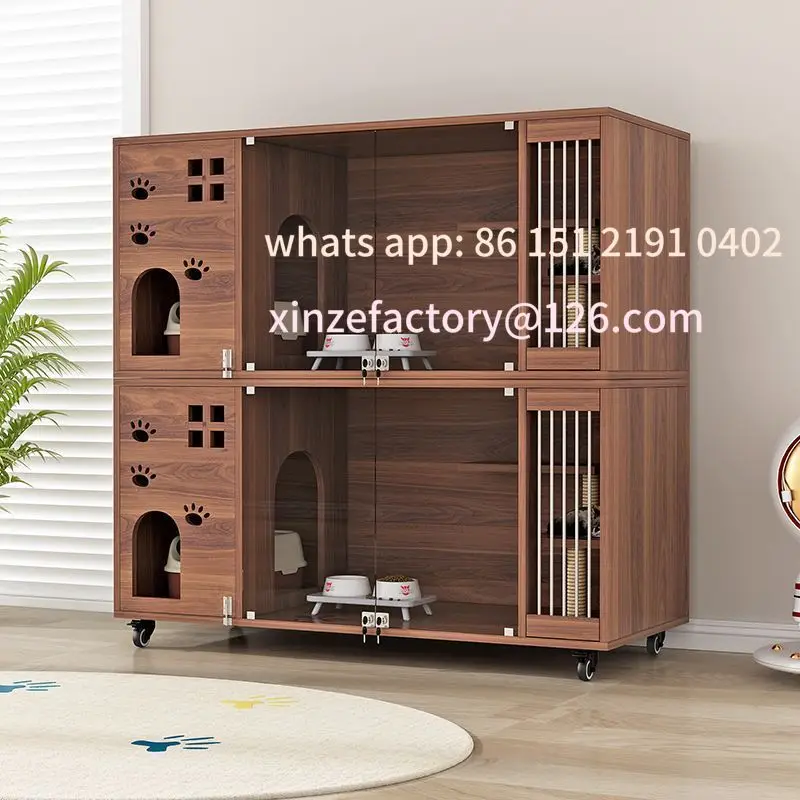 

Customizable Solid Wood Cat Cage Home Luxury