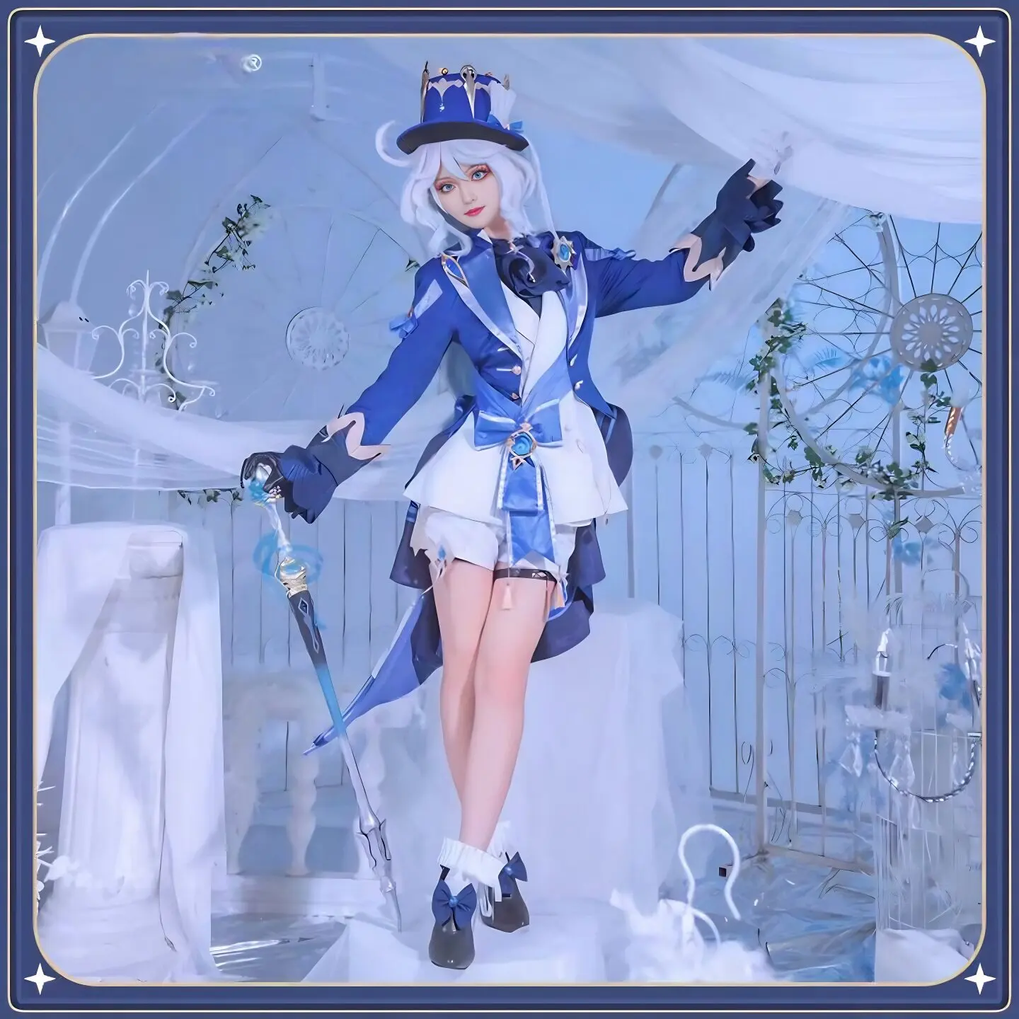 Furina Cosplay Costume Game Genshin Impact With Hat【XS-3XL】Black And White Suits Cosplay For Man Or Women Halloween Outfits view 3
