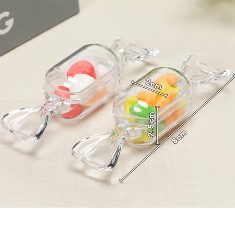 10Pcs Candy shape storage box jewelry organizer box Pills ear studs necklace container mini transparent plastic box home gadgets