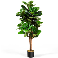 120 cm Artificial Fig Tree Art plant Decoration with flower pot Art Tree Decoration plant Room plant for Home and office Green