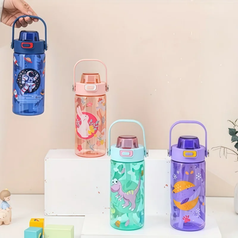 

None BPA Large Capacity Straw Plastic Water Cup, Summer Unisex Water Bottle. Carry the handle for outdoor sports in summer