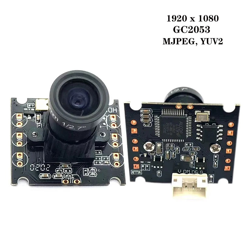 1920 x 1080 2MP HD1080P GC2053 USB Camera Modules FF 90° 30FPS MJPEG, YUV2 For Face Recognition