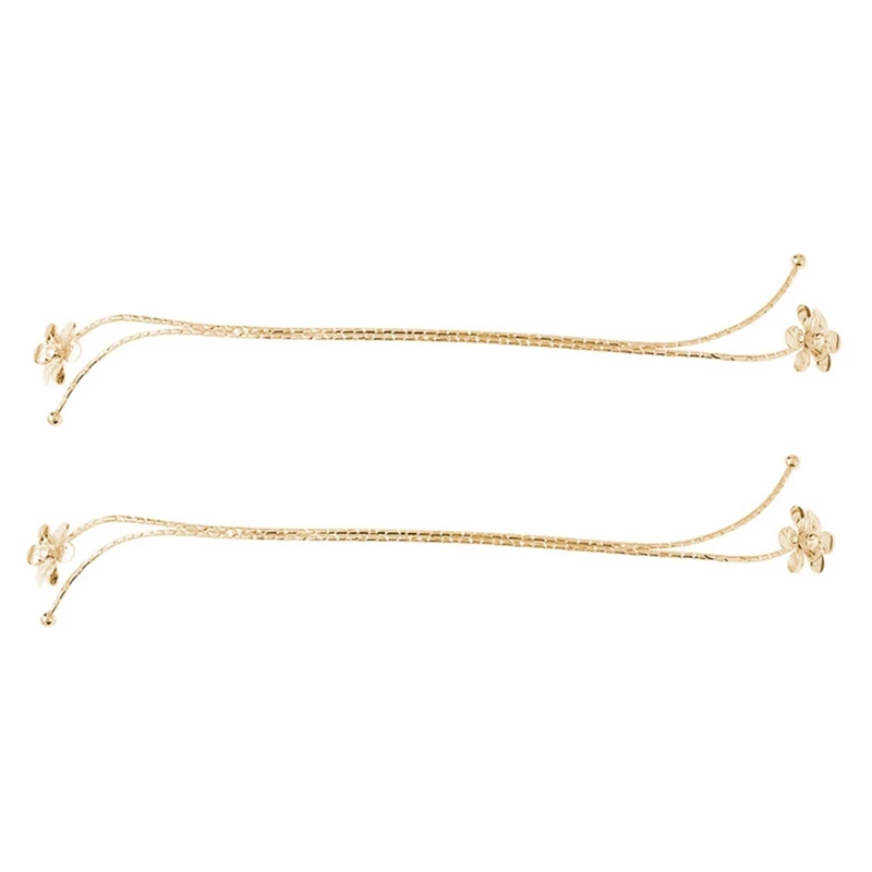 6 Pcs Curtain Ring Alloy Decorations Pattern Stylish Exaggerated Metal Flower Armband Set With Diamonds