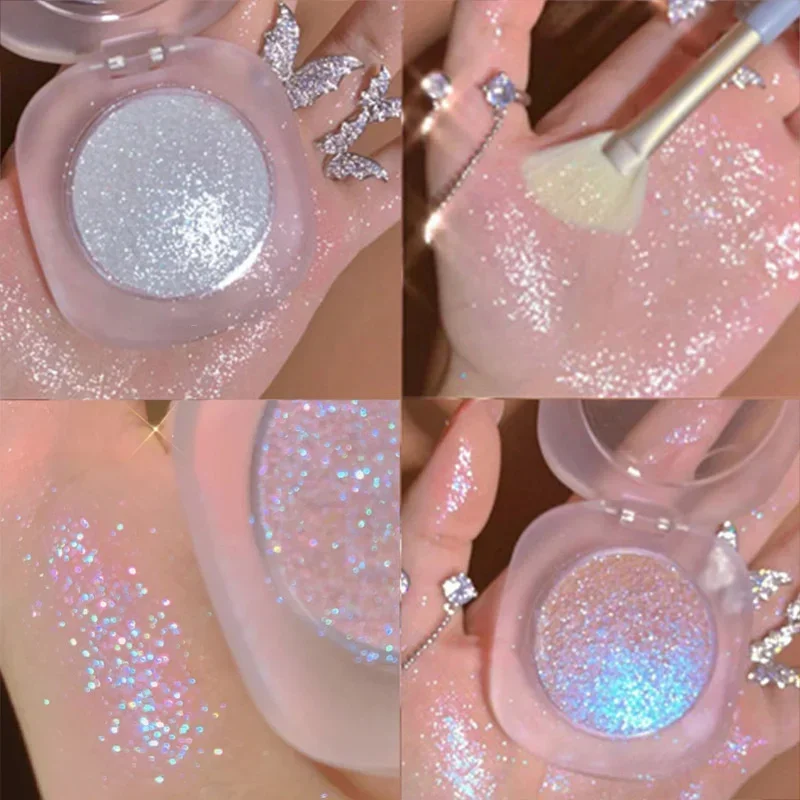 Resaltador de puré de patatas con purpurina de diamante, resaltador de diamante, Gel de maquillaje para cara y cuerpo, brillo brillante, maquillaje de contorno Natural