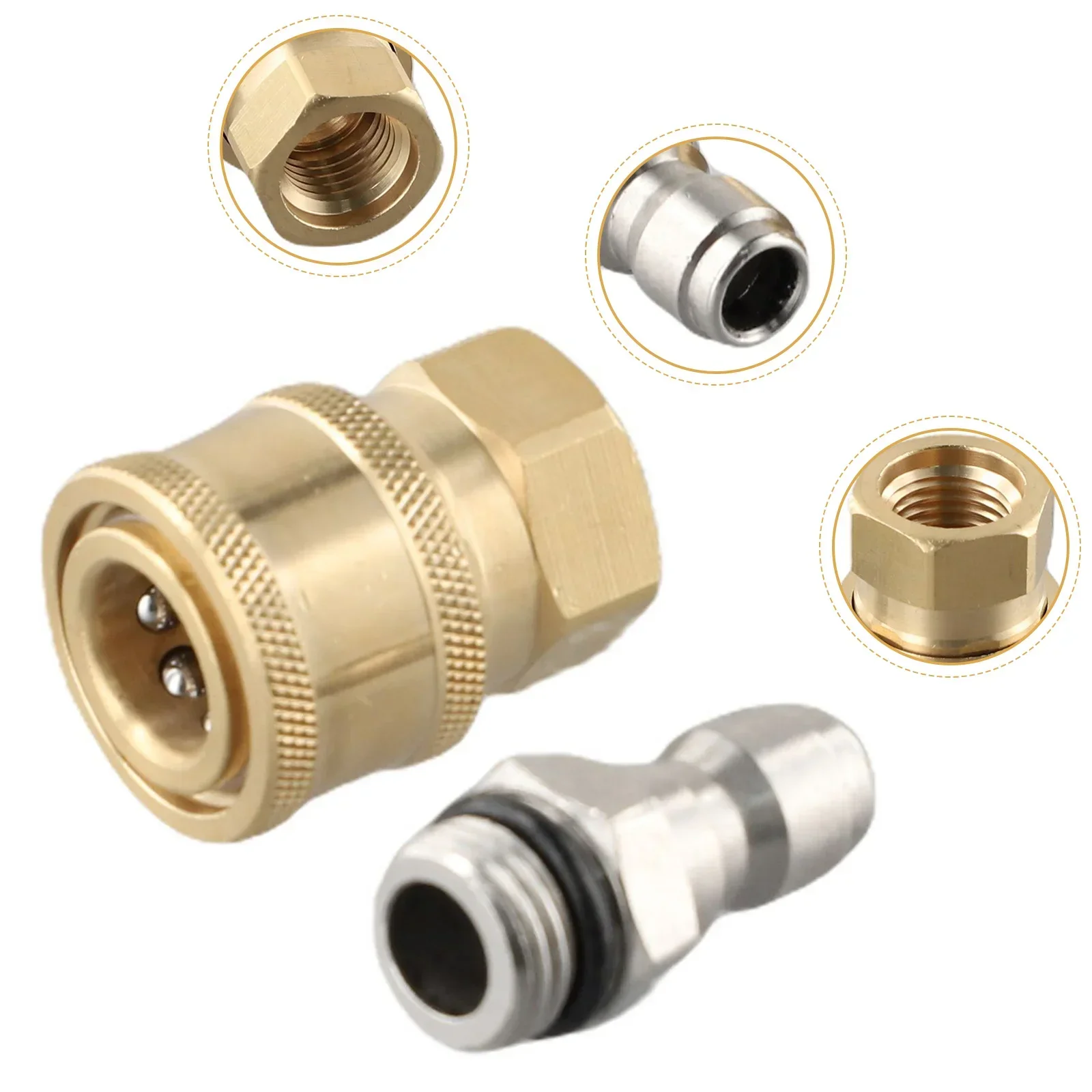 Pair Pressure Washer Quick Release 1/4 Male M22/14 Female Plug Brass Connector Watering & Irrigation For Garden House