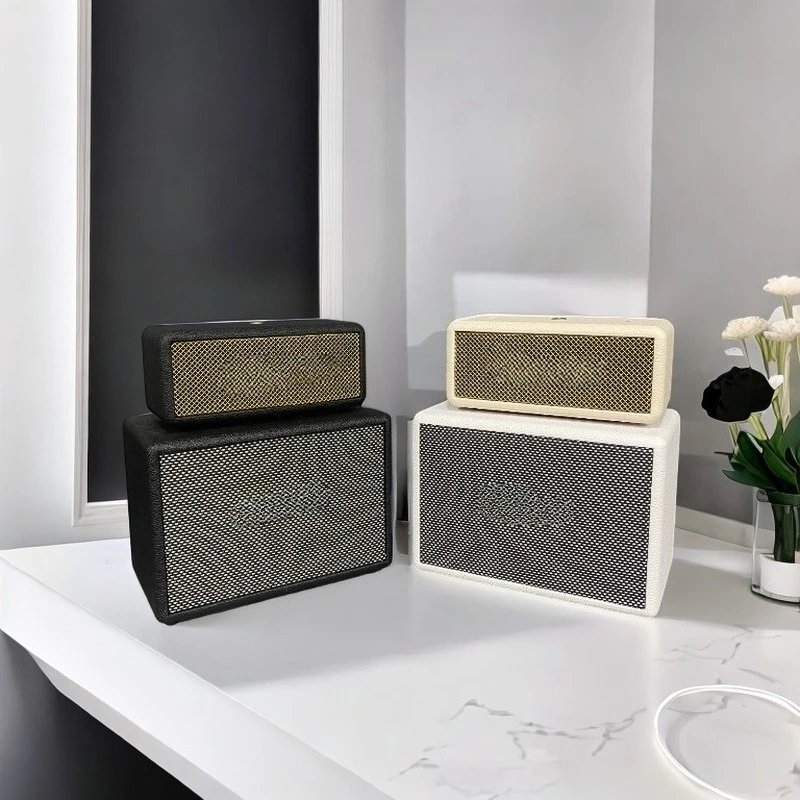 Speaker Model Ornament Wooden Shell With Leather Decor Prop For Showroom