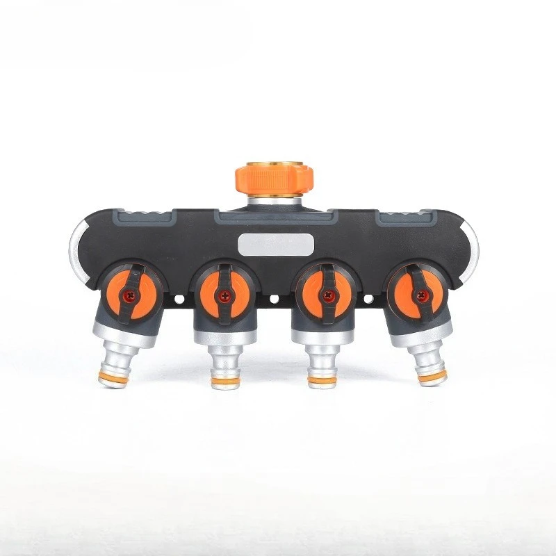 Watering irrigation appliances Pacifier Metal 4-way water distribution controller with aluminum conversion head