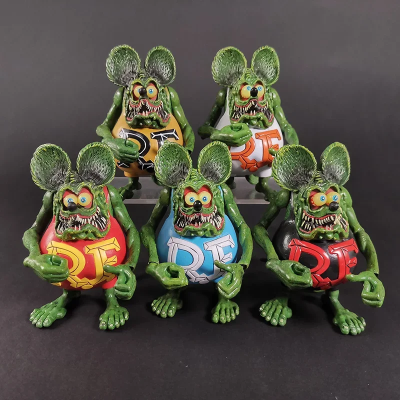 12cm 5Styles Rat Fink Action Figures Joints Movable Ed Roth Ratfink Mouse PVC Collectible Model Toy Gifts for kids