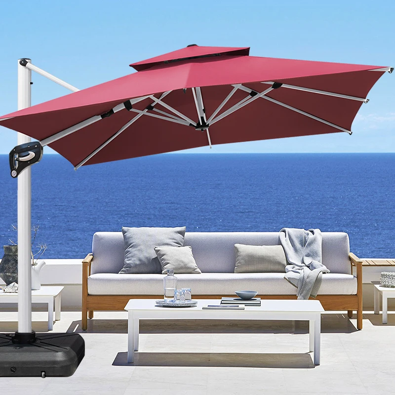 

Commercial Uv Protection Roman Umbrella Outdoor Garden Sunscreen Patio Parasols Umbrellas With Solar Led Light