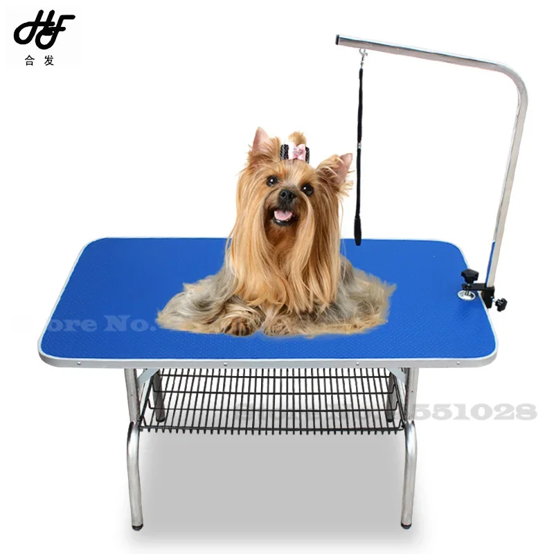 

25% A Cheap Foldable Stainless Steel Pet Grooming Table for Small Pet Portable Operating Table Rubber Surface Bath Desk BluePink