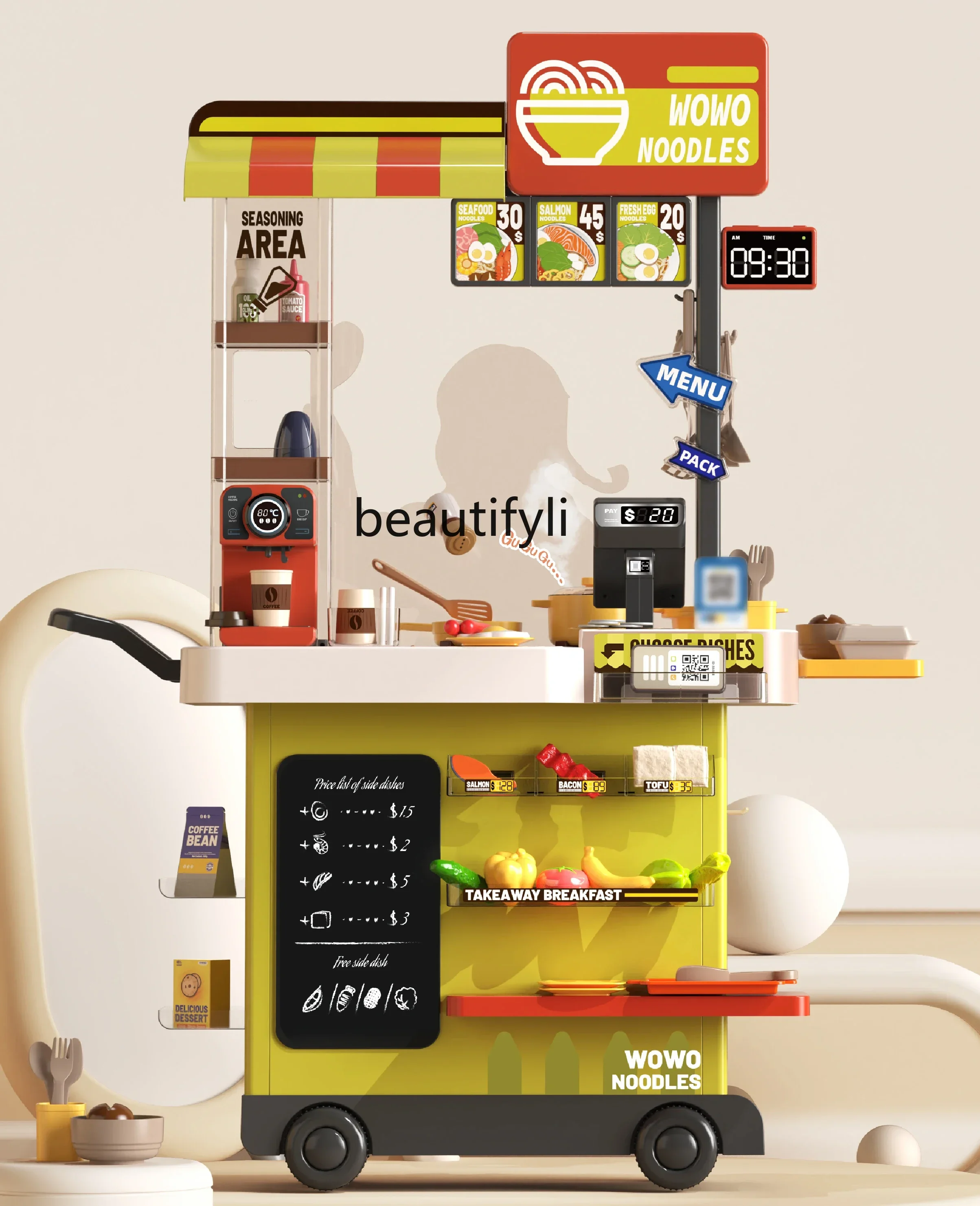Kinderküchenspielzeug, Spielhaus, kleines Mädchen, Kochen, Simulationswagen, Küchenutensilien, Geburtstagsgeschenke
