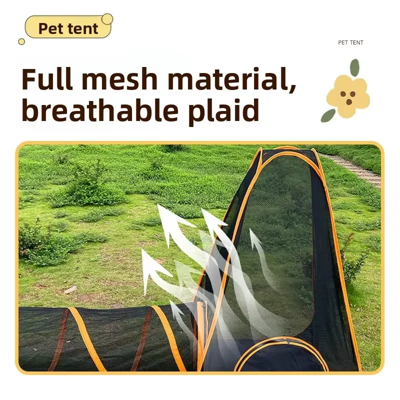 Pet Tent Cat Tunnel Portable Folding Supplies Set Combination Toy Cat Channel Dog House Dog Cage Outdoor Cat Fence