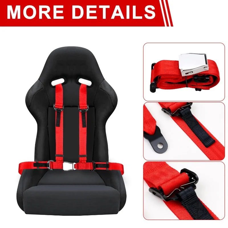 Lyr Seat Belts Fixed Installation Quick Release Nylon CE Certified Car Universal 4 Point Racing Seat Belt Sport Racing Seat Belt
