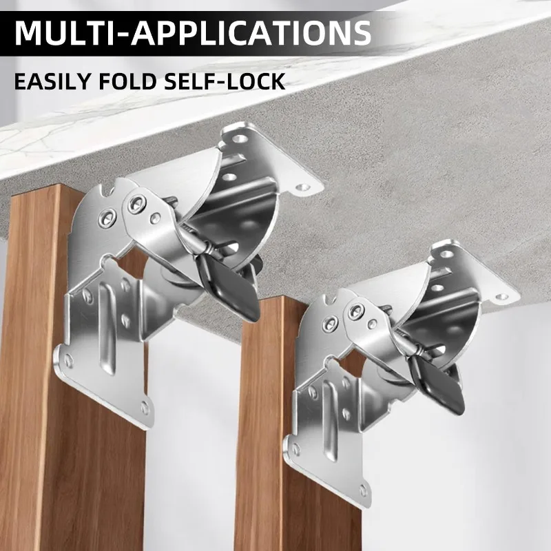 Self Locking Folding Hinge 90 Degree Support Bracket Corner Brace Hinges Heavy Duty Furniture Table Legs Hinge Hardware Tool