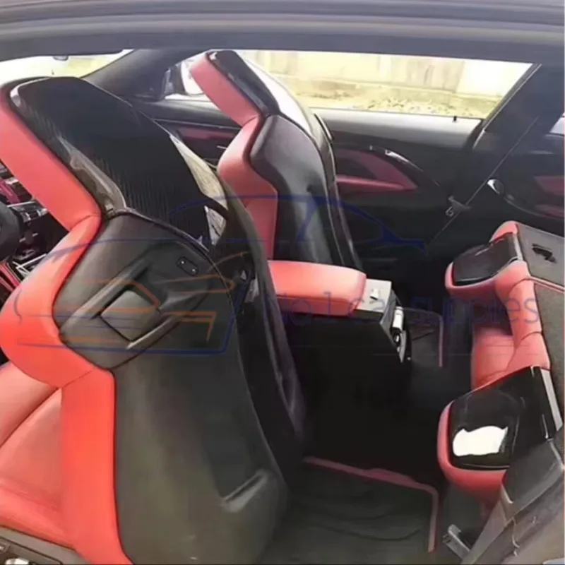 Fitments Real Dry Carbon Fiber Seat Back Decoration Parts Chair Cover Four Piece Fit for F80 M3/F82M4