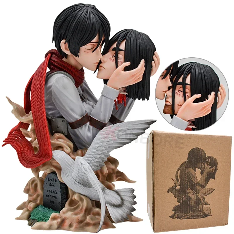 22cm Attack on Titan Mikasa Ackerman Anime Figure Eren Jaeger Action Figure Shingeki no Kyojin Levi Figurine GK Model Doll Toys