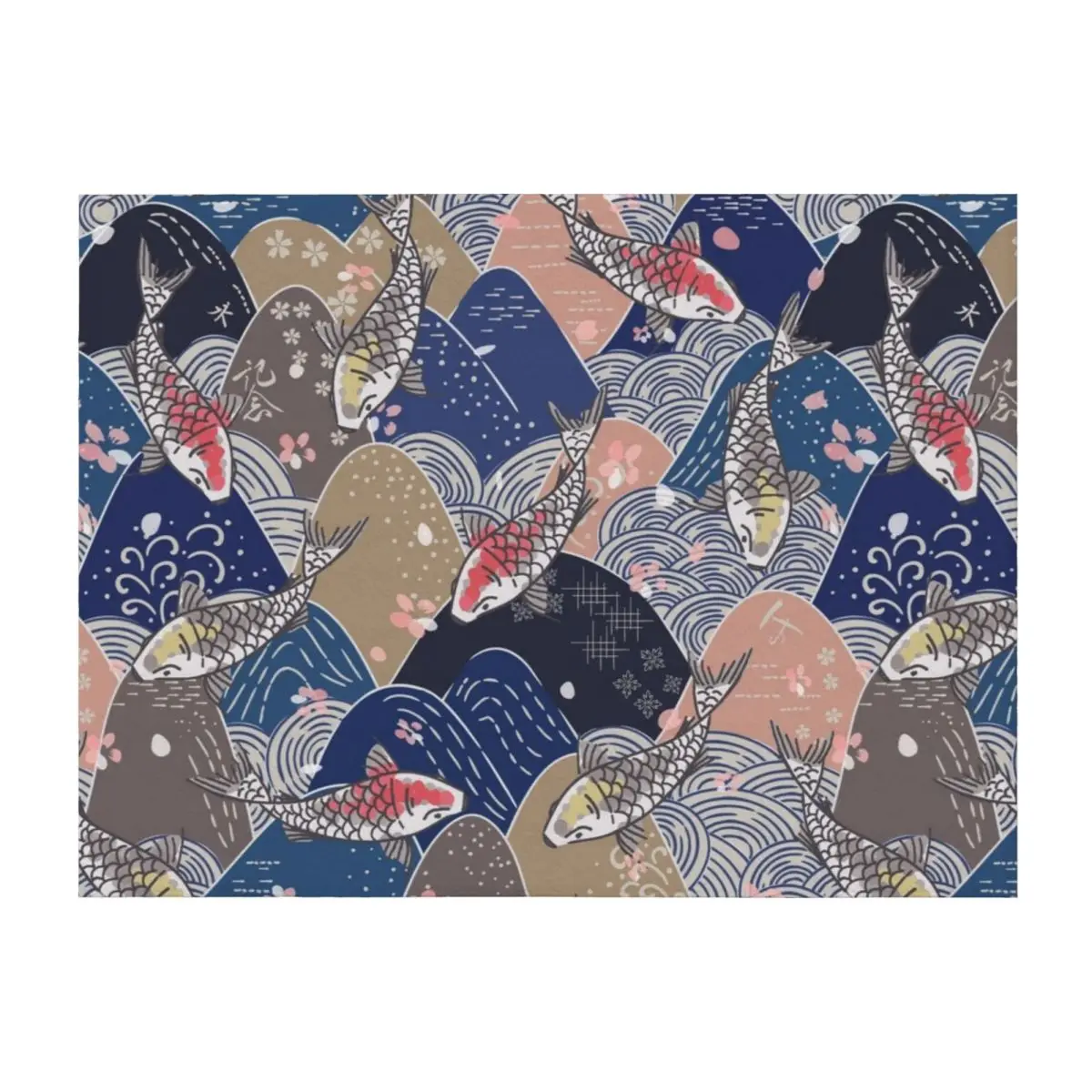 

Japanese mountain pattern Throw Blanket anime Warm Single For Baby Blankets