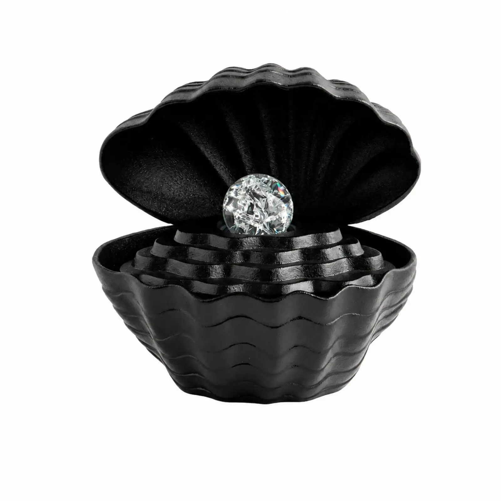 USB Powered Ceramic Tabletop Fountain Shell Design Waterfall Indoor Decor for Home Office Meditation Space Calm