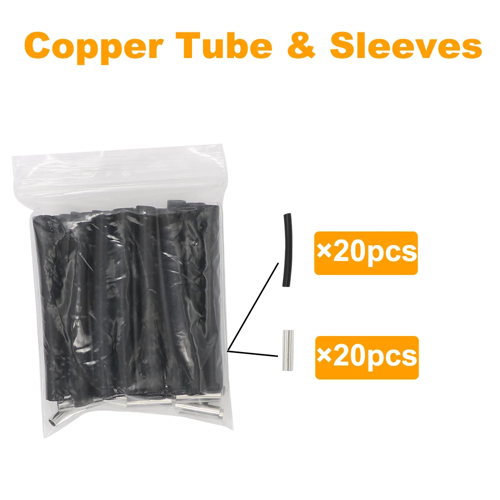 Minco Heat Copper Tubes and Heat Shrink Sleeves Each 20 /bag Used for Carbon Fiber Floor Heating Wire Connection Kits