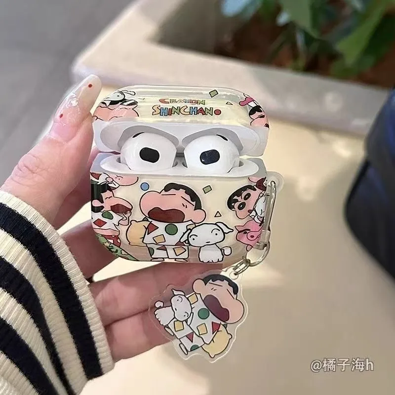 

Cartoon Shinchan Series Cute Protective Case Kawaii Character Creativity Printing Bluetooth Earphone Case Pendant Gift