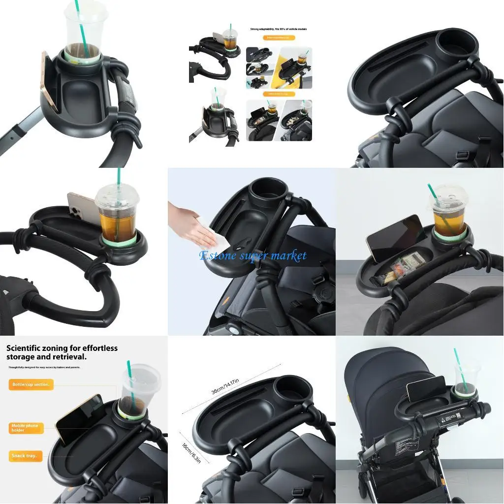 

090B Strollers Organiser Tray Plate Easy Attach Mechanism Design For Food Essential