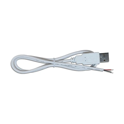 

100 шт. белый USB-кабель с 2 ядрами, подключенный к шнуру питания 0,3 квадратного сердечника, 3 А, сильноточный USB-кабель для зарядки