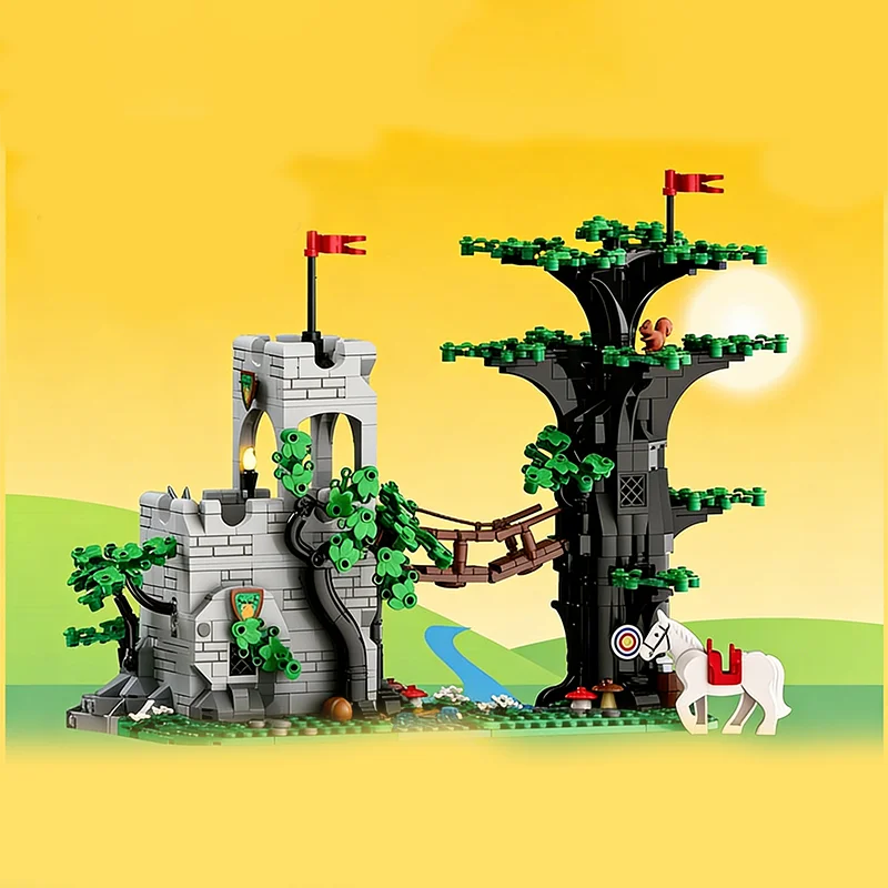 

929PCS MOC Medieval Castle Forestmen S Crossing Remake Model Creative Building Blocks Assembly Building Blocks Display Gift Set