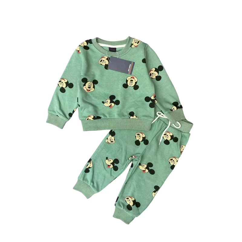 

Autumn Kids Clothes Set Baby Boy/Girl Top + pant 2pcs Leisure Mickey Boys Sportswear Children Boy Clothes Set