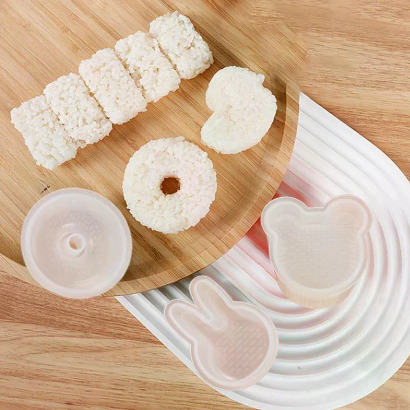 

Cartoon Shape Rice Ball Set Sushi Roll Sushi Mold Rice Ball Rice Ball Bento Press Mold Japanese DIY Tools Kitchen Accessories