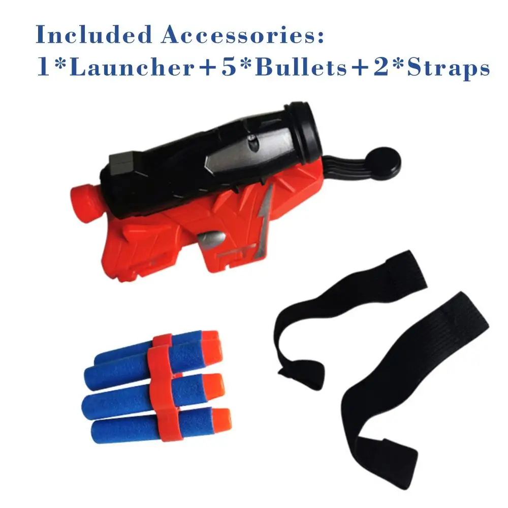 Superhero Spider-Man Wrist Launcher Boys Web Shooter Spider Man Soft Bomb Gun Toys Peter Parker Cosplay Accessories Props