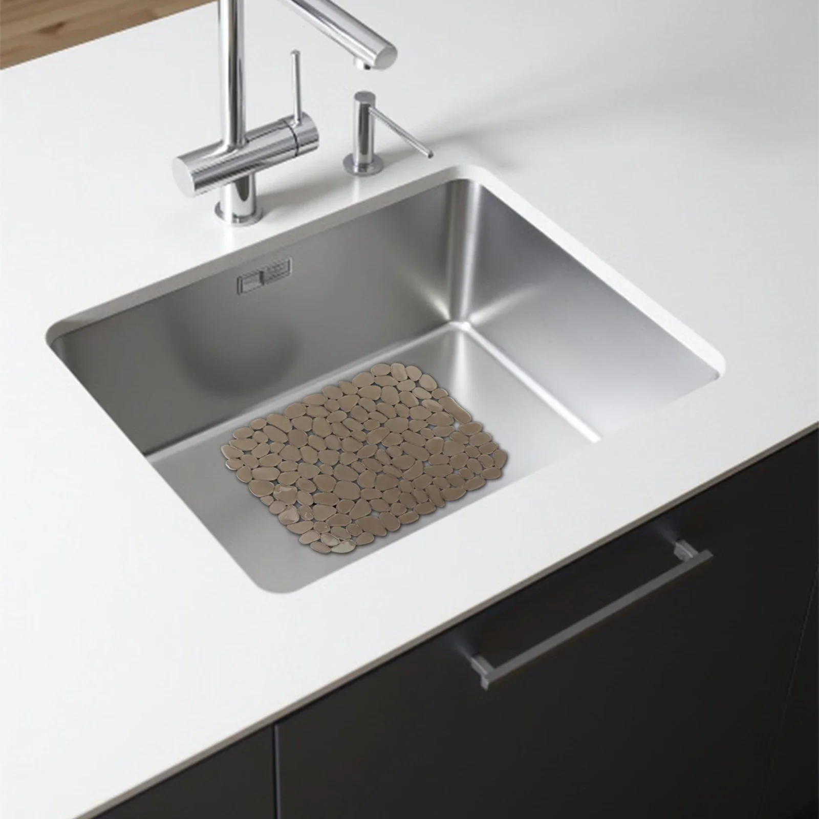 PVC Sink Protection Pebble Design Mat Kitchen Accessory Non-slip Kitchen Mats Kitchen For Washing Customizable Sink Mat
