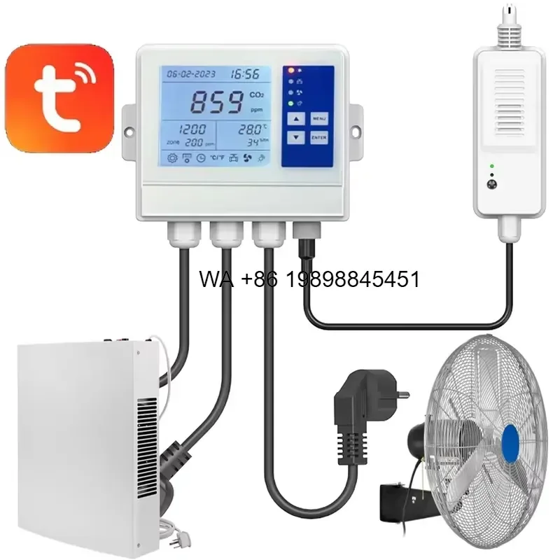 Wmwmnu for App Mushroom Greenhouse Grow Room Temperature Humidity Climate Control Humidifier On Off Digital CO2