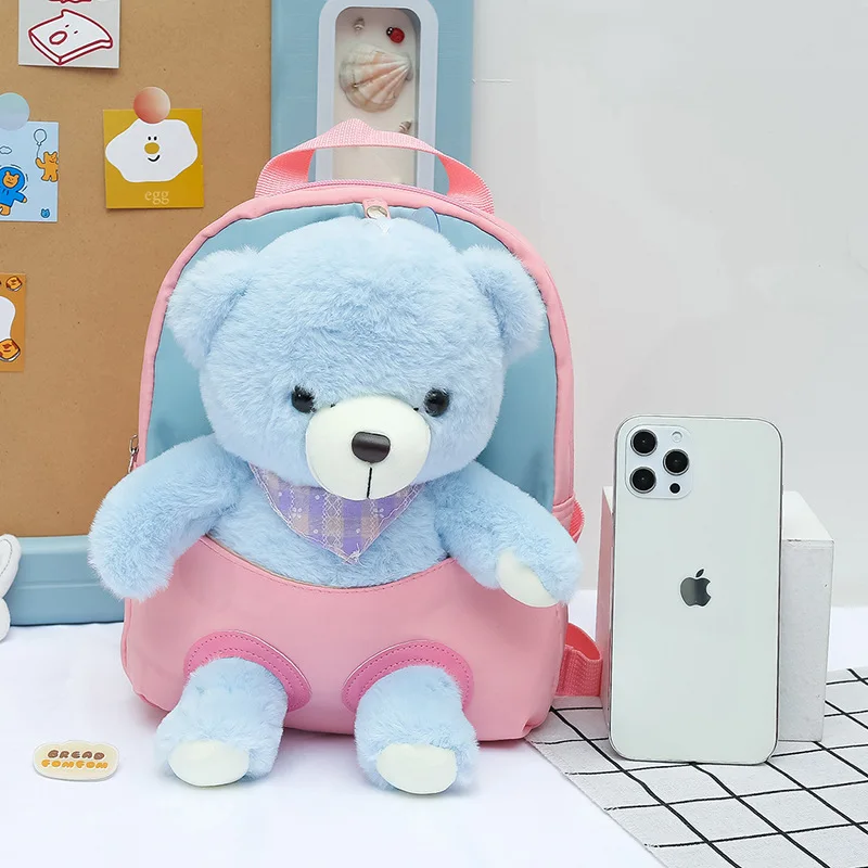 Kindergarten Baby Backpack Cartoon Bear Cute SchoolBags for Girls Boys Kids Gifts Fashion Zipper Shoulder Bag Lightweight 가방