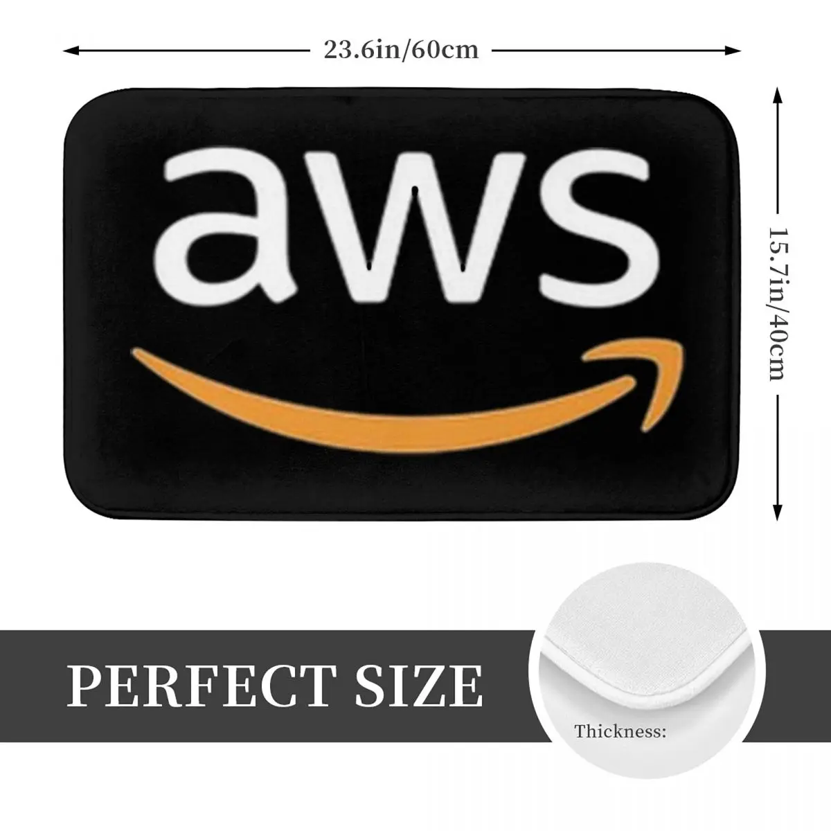 AWS Developer Logo V2 Non-slip Doormat Floor Mat Cushion Carpet Rug for Kitchen Entrance Home Bedroom Footpad Mats