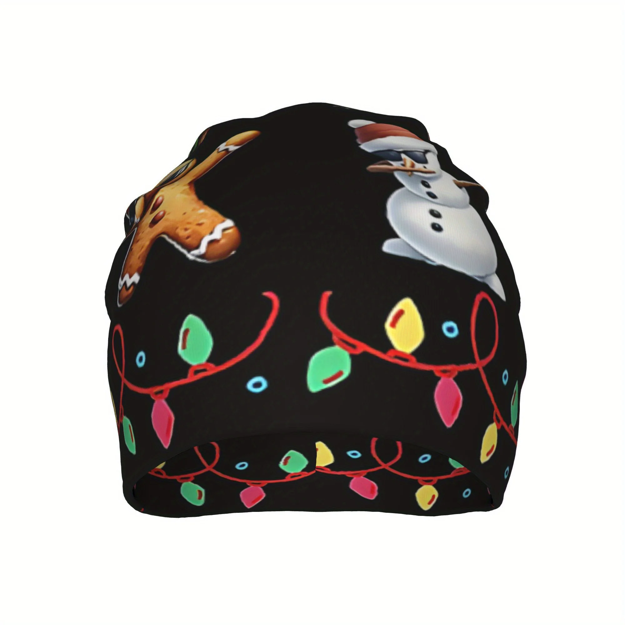 Винтажная рождественская кепка с черепом Санта-Клауса, 95% полиэстер 5% эластан, эластичная трикотажная ткань, можно стирать в руках, унисекс, Рождество