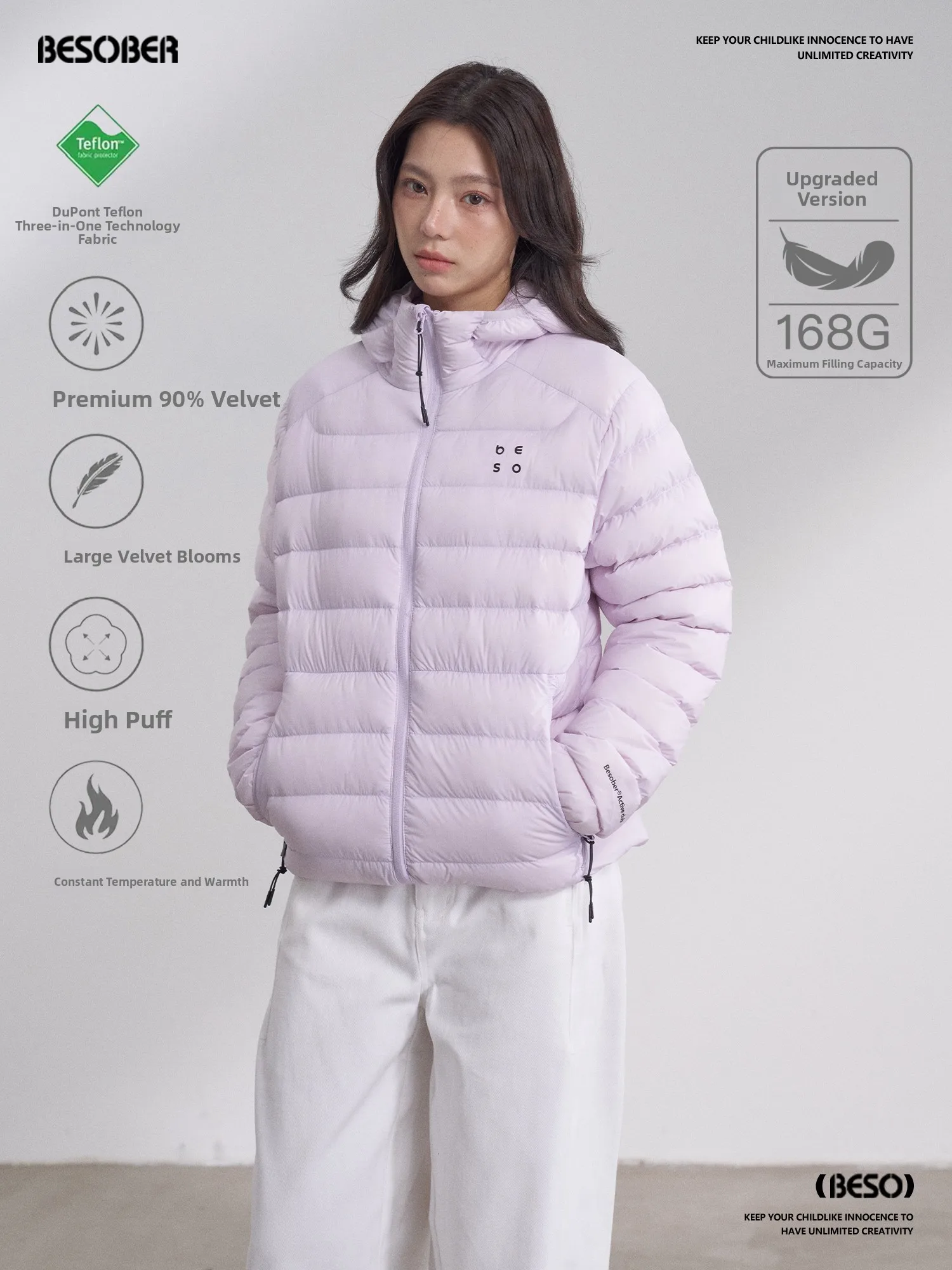 

BESOBER фиолетовое новое мужское зимнее пальто National Stand 90, белое ду-пуховое пальто с капюшоном и ребристым подкладкой, внутреннее джатовое пальто