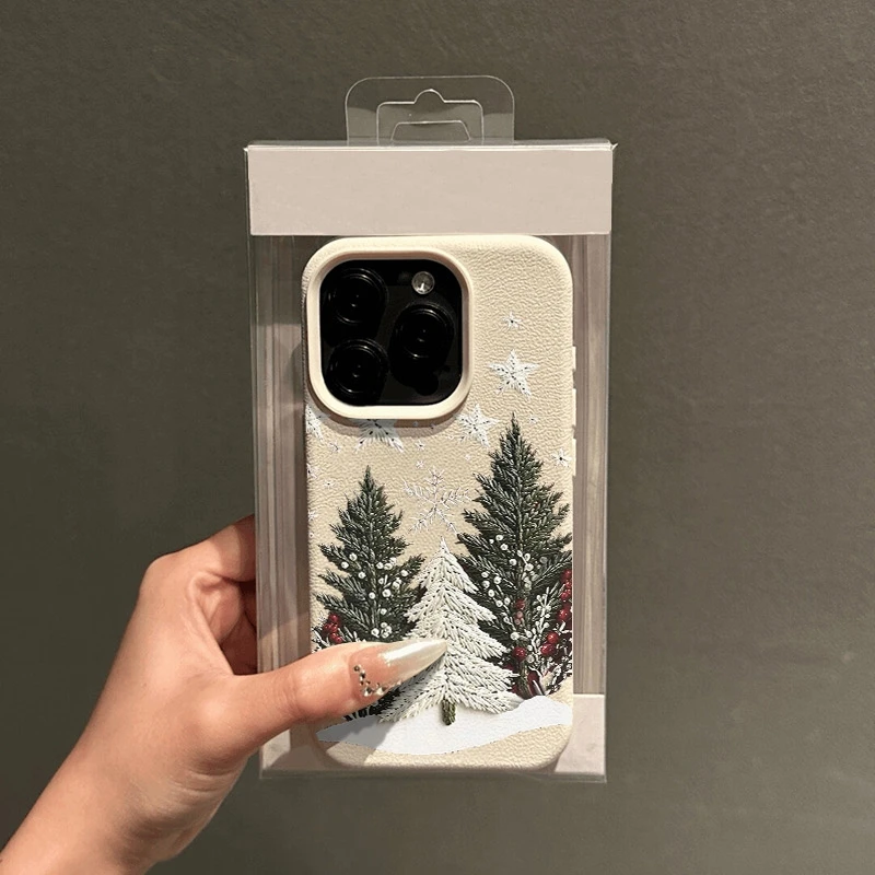 Coque de téléphone Design arbre de noël, étui pare-chocs en Silicone antichoc pour iPhone 17 Pro Max 16 15 14 13 12 11 XS X XR 16 Plus 17