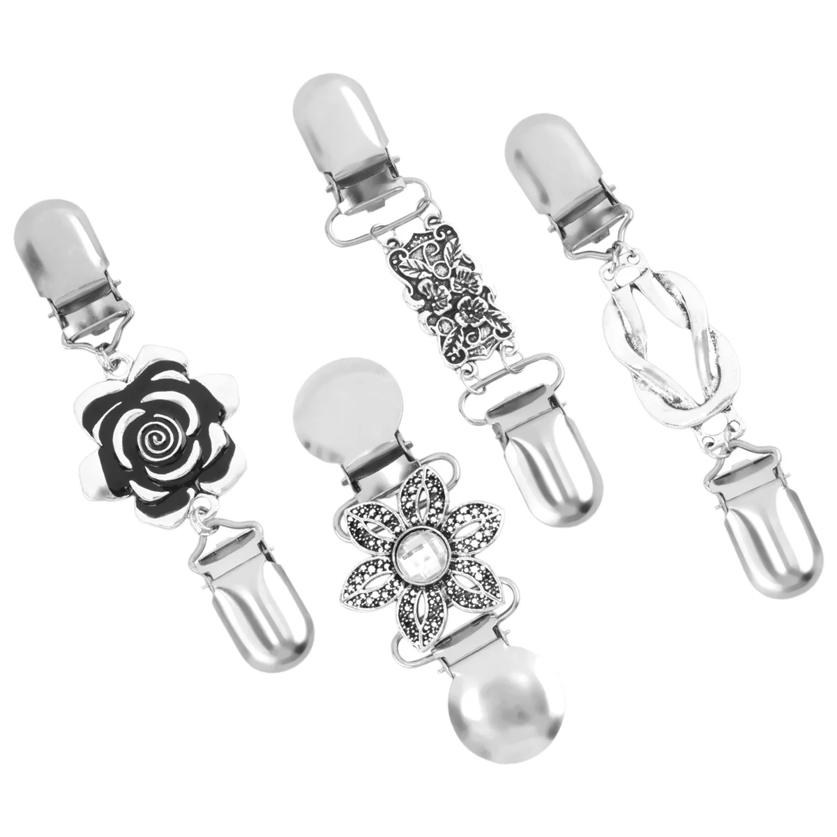 ABQR 4 Pezzi Clip per Scialle per Maglione Vintage Clip per Colletto per Cardigan retrò Clip per Spilla per Camicia per Donne e Ragazze che Indossano