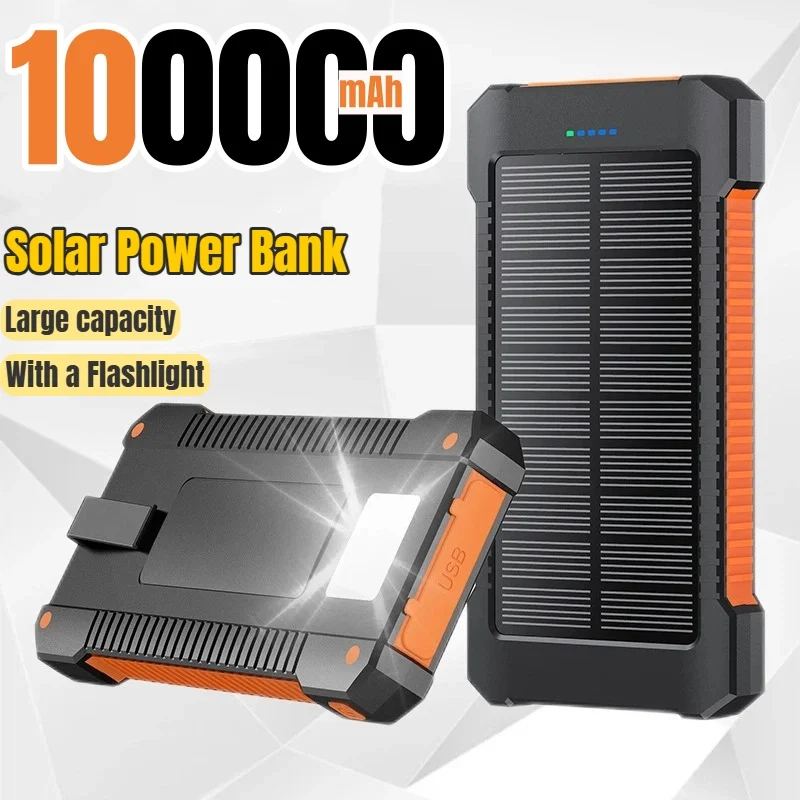 باور بانك يعمل بالطاقة الشمسية بقدرة 500000 مللي أمبير في الساعة بسعة كبيرة وشحن سريع للغاية وبطارية خارجية محمولة لهاتف آيفون وهواوي وسامسونج 2025
