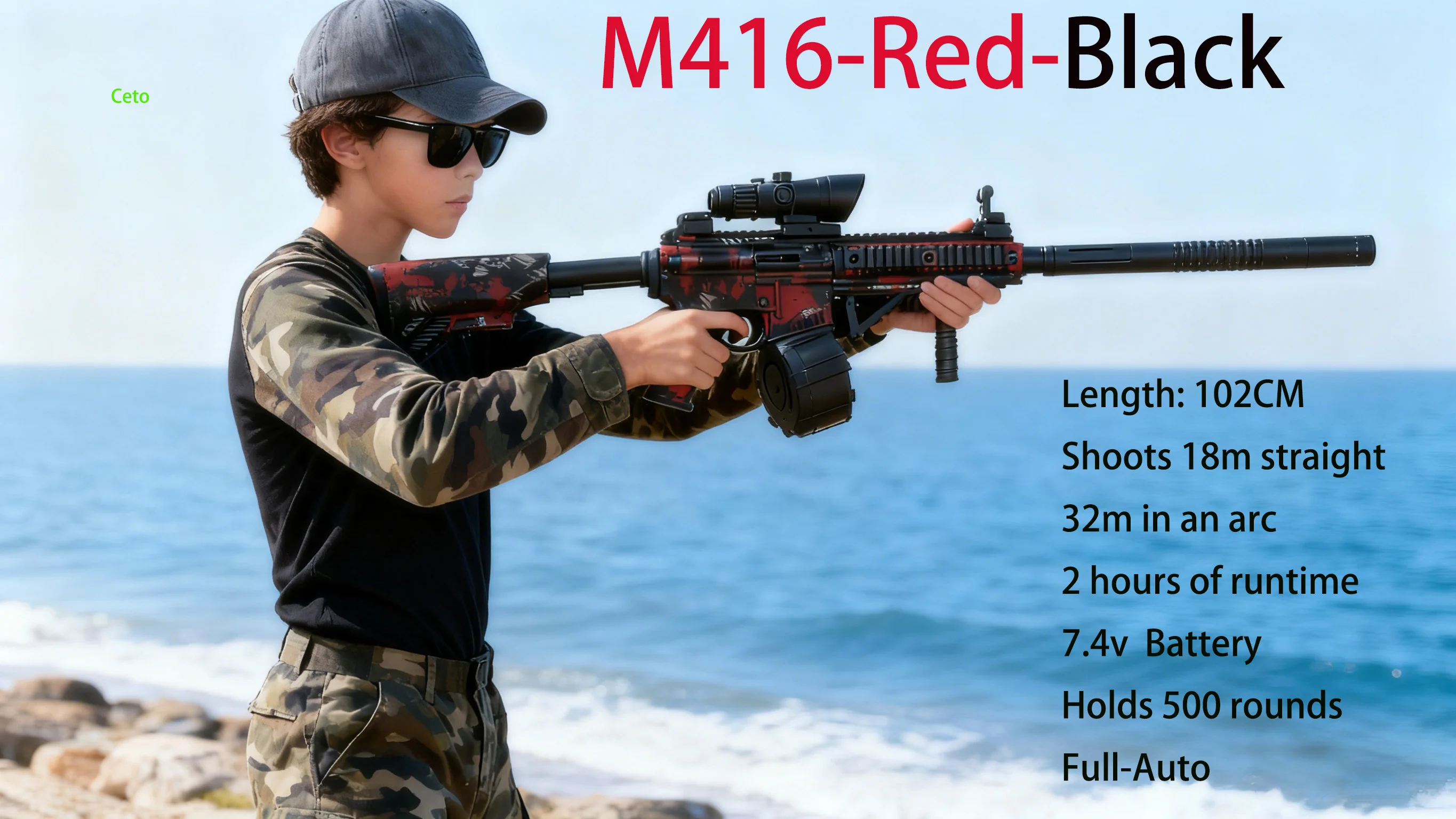 7.4V Automatic Gel Ball Blaster Toy for Adults - Electric Gel Water Ball Gun with 500 Gel Balls, Outdoor Fun & Parent-Child Game