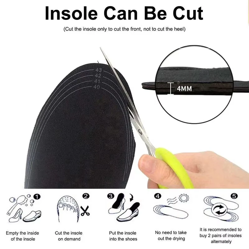 1Pair Winter Heated Insoles USB Heating Feet Warmer Thermal Shoes Sock Pad Heated Insoles Washable Full Foot Fever Unisex
